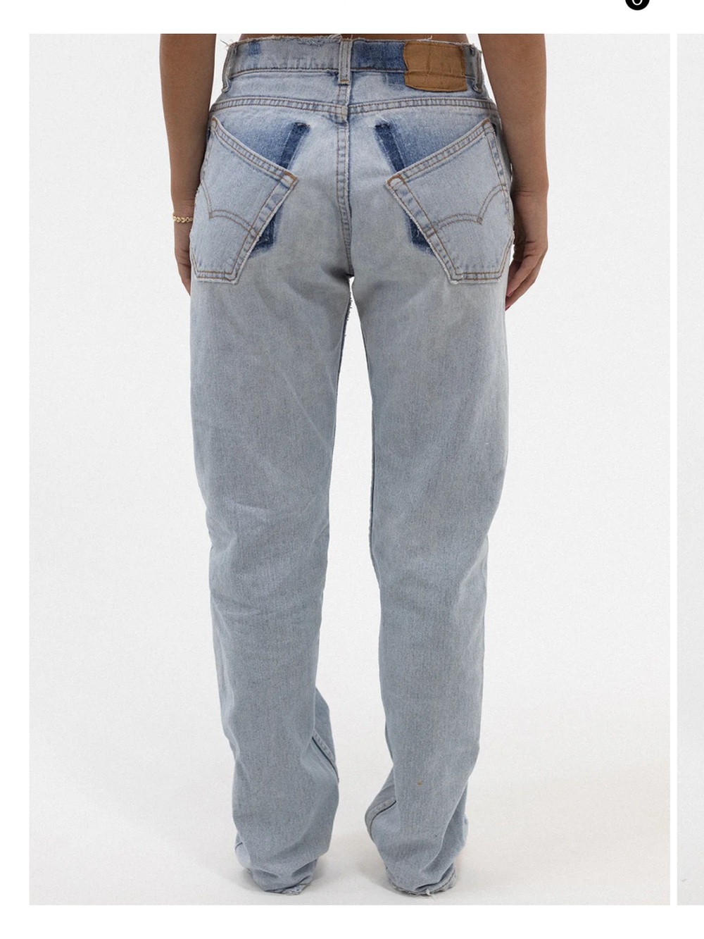Aligrace Light Medium Wash Jeans tilted back pockets
